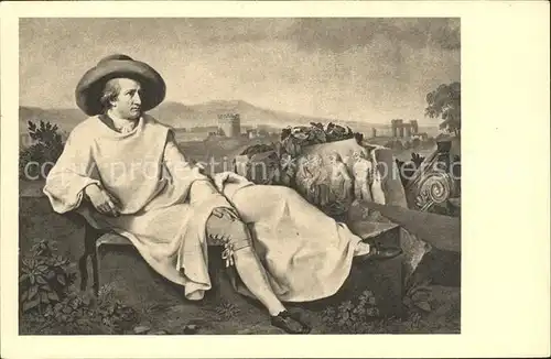 Goethe Johann Wolfgang von Kuenstlerkarte J. H. W. Tischbein Goethe in der Campagna Nr. 23 Kat. Dichter