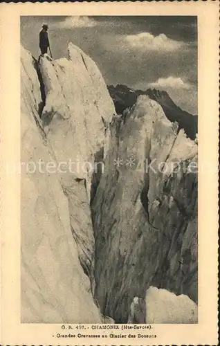 Gletscher Chamonix Grandes Crevasses Glacier des Bossons  Kat. Berge