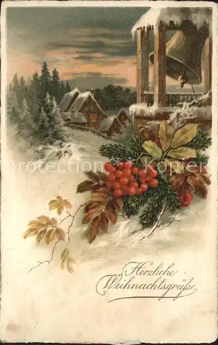 Kirchenglocken Weihnachten Litho Kat. Gebaeude