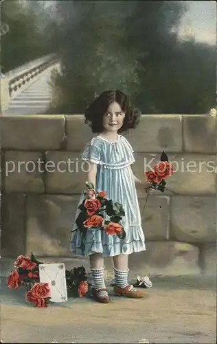 Kinder Child Enfants Maedchen Rosen Brief  Kat. Kinder