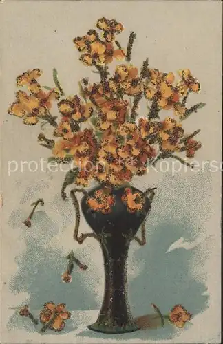 Blumen Vase Glitzer  Kat. Pflanzen