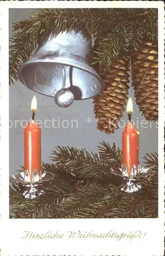 Kirchenglocken Kerzen Tannenzapfen Weihnachten  Kat. Gebaeude