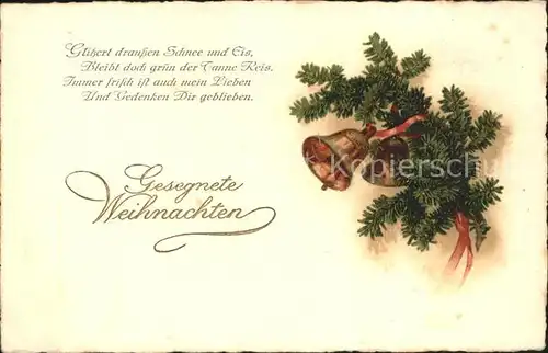 Kirchenglocken Weihnachten Gedicht Litho Kat. Gebaeude