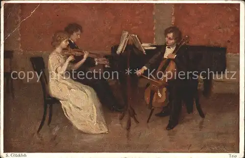 Verlag Primus Nr. 5045 S. Gluecklich Trio Cello Geige Klavier  Kat. Verlage