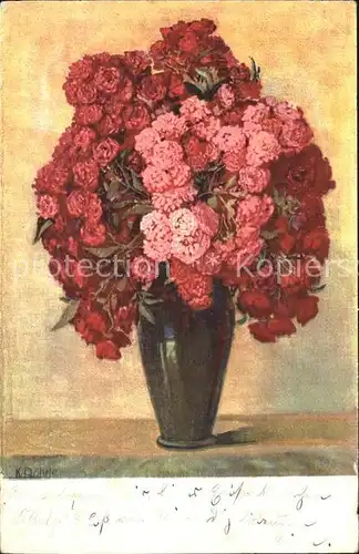 Kuenstlerkarte K. Roehrle Blumen Vase  Kat. Kuenstlerkarte