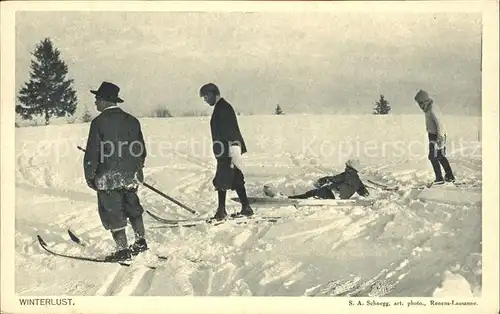 Skifahren Winterlust Kalender der Schweizer Jugend  Kat. Sport
