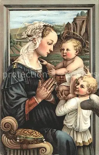 Kuenstlerkarte Fra Filippo Lippi La Vierge avec l enfant Jesus Kat. Kuenstlerkarte