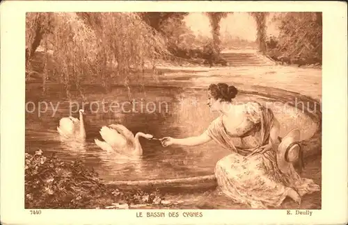 Kuenstlerkarte E. Deully Le Bassin des Cygnes Nr. 7440 Verlag Salon de Paris Kat. Kuenstlerkarte