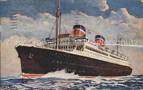 Dampfer Oceanliner Washington Kuenstlerkarte Fred J. Hoertz Kat. Schiffe