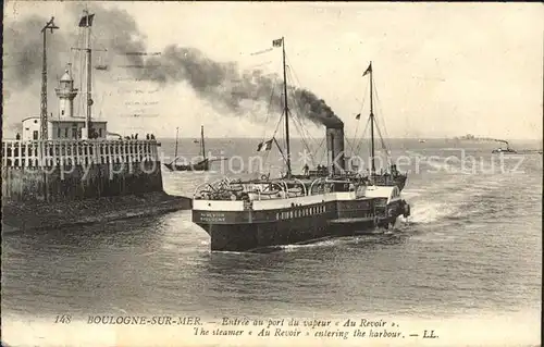 Dampfer Binnenschifffahrt Au Revoir Boulogne sur Mer  Kat. Schiffe