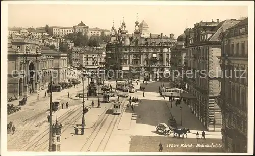 Strassenbahn Zuerich Bahnhofplatz  Kat. Strassenbahn