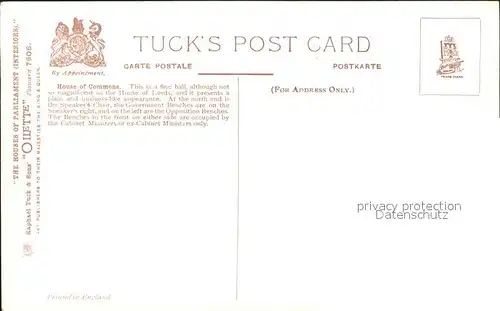 Verlag Tucks Oilette Nr. 7906 The House of Commons Charles E. Flower  Kat. Verlage