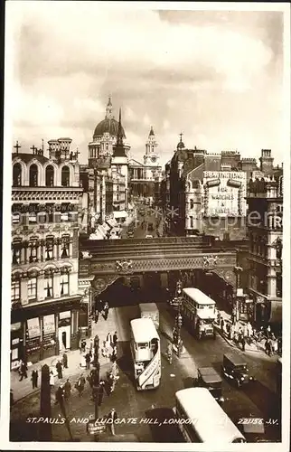 Autobus Omnibus St. Pauls Ludgate Hill London / Autos /