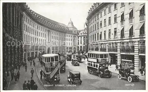 Autobus Omnibus Regent Street London Autoverkehr  / Autos /