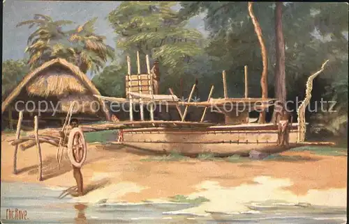 Boote Kanoe Kaiser Wilhelms Land Jetztzeit Neuguinea Chr  Rave Nr. 82 Kat. Schiffe