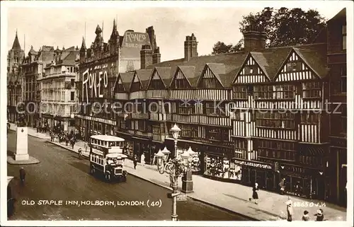 Autobus Omnibus Old Staple Inn Holborn London / Autos /