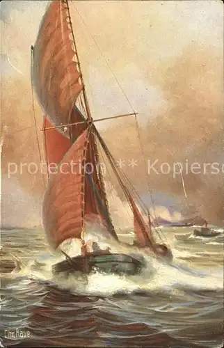 Segelboote Themse Barke Chr. Rave Marine Galerie Nr. 290 Kat. Schiffe