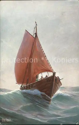 Segelschiffe Tucker Zesenfischerboot Stettiner Haff. Chr. Rave Marine Galerie Nr. 291 Kat. Schiffe