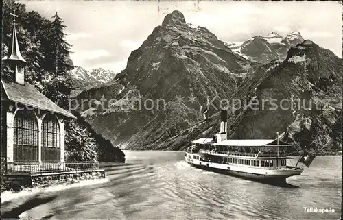 Dampfer Binnenschifffahrt Uri Tellskapelle Vierwaldstaettersee Kat. Schiffe