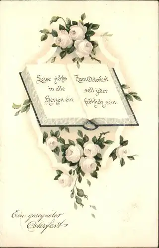 Ostern Easter Paques Buch Rosen Litho / Greetings /