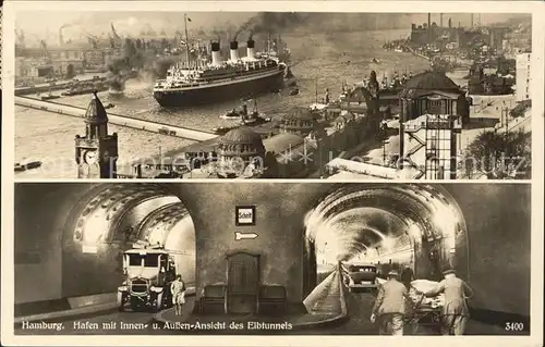 Dampfer Oceanliner Elbtunnel Hamburg Steinwaerder Hafen  Kat. Schiffe