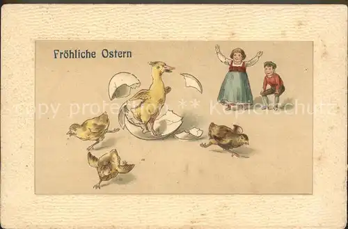 Ostern Easter Paques Kueken Kinder  / Greetings /