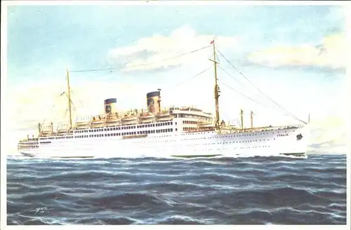 Dampfer Oceanliner M S Italia Kuenstlerkarte Kat. Schiffe