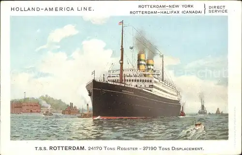 Dampfer Oceanliner T.S.S. Rotterdam  Kat. Schiffe