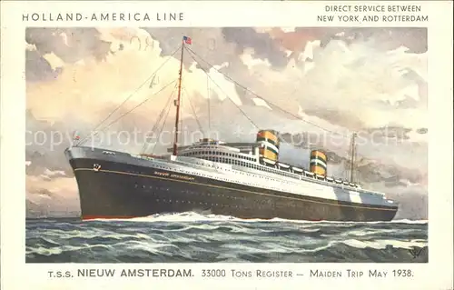 Dampfer Oceanliner T.S.S. Nieuw Amsterdam  Kat. Schiffe