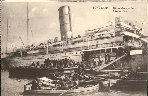 Dampfer Oceanliner Boote Port Said Hafen Kat. Schiffe