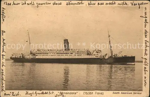 Dampfer Oceanliner R.M.S.P. Almanzora  Kat. Schiffe