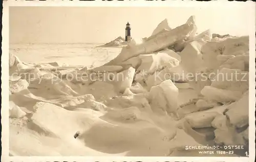 Leuchtturm Lighthouse Schleimuende Ostsee Winter Kat. Gebaeude