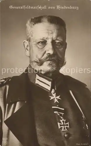 Foto NPG Nr. 5233 Generalfeldmarschall Hindenburg Orden  Kat. Neue Photographische Gesellschaft