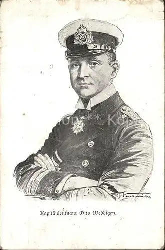 Marine WK1 Kapitaenleutnant Otto Weddigen Kuenstlerkarte  Kat. WK1