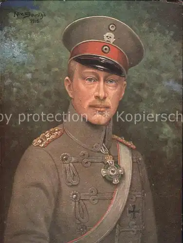 Adel Preussen Kronprinz Wilhelm Kuenstlerkarte N. v. Sanlho Nr. 441 Militaria Kat. Koenigshaeuser