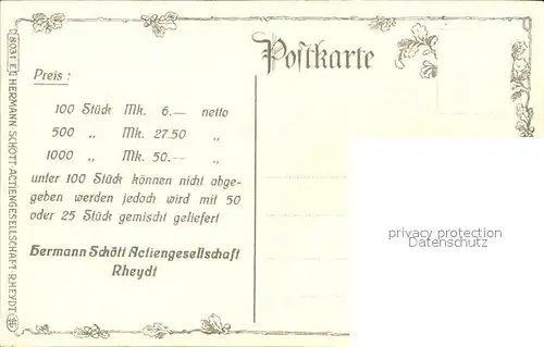 Wilhelm II Kuenstlerkarte F. R.  Kat. Persoenlichkeiten