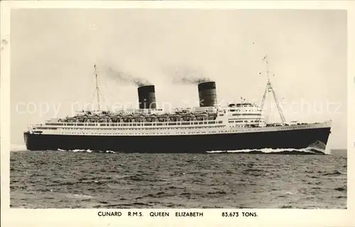 Dampfer Oceanliner R.M.S. Queen Elizabeth Kat. Schiffe