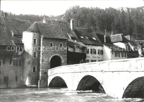 Helvetia Schweiz Haeuser mit Bruecke / Heraldik /