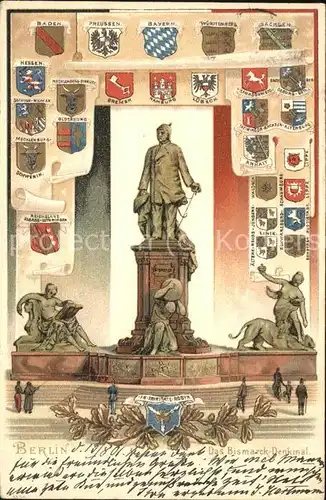 Bismarckdenkmal Berlin Wappen Deutschland  Kat. Persoenlichkeiten