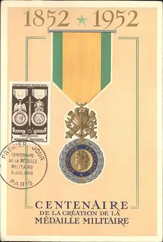Militaria Frankreich Centenaire Medaille Militaire 1952 Kat. Frankreich