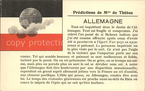 Globus Predictions Madame de Thebes Allemagne / Besonderheiten /