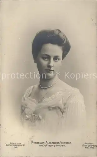 Adel Schleswig-Holstein Prinzessin Alexandra Victoria  / Koenigshaeuser /