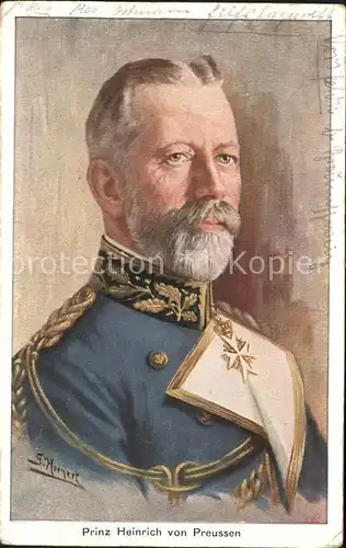 Adel Preussen Prinz Heinrich  Kuenstlerkarte S. Hornert / Koenigshaeuser /