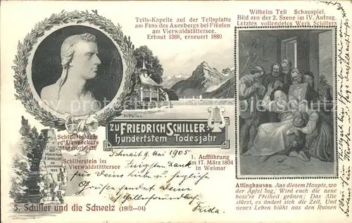 Schiller Friedrich Todesjahr Marmorbueste Wilhelm Tell Tells-Kapelle Schillerstein Attinghausen / Dichter /
