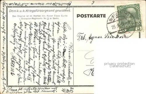 Franz Josef I. Kaiser von oesterreich Orden Spendenkarte Kriegsfuersorgeamt  / Koenigshaeuser /