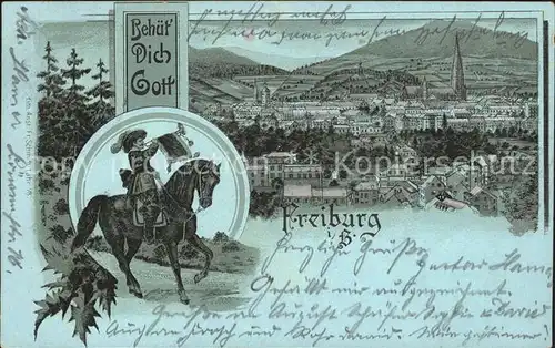 Trompeter Scheffel Freiburg im Breisgau Litho / Maerchen und Sagen /