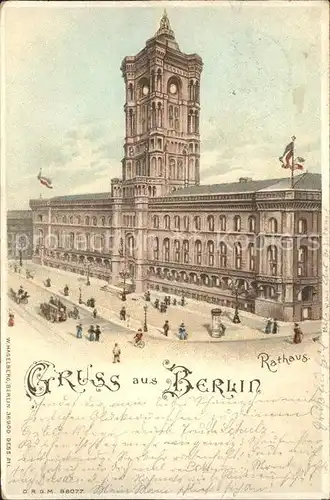 Verlag Hagelberg W. Nr. 36900 88077 Berlin Rathaus Litho / Verlage /