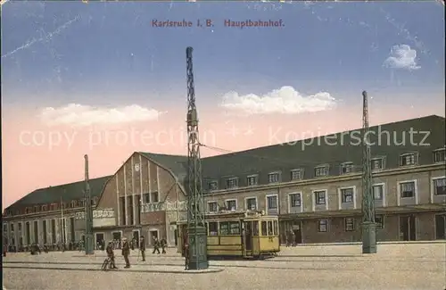 Strassenbahn Karlsruhe Hauptbahnhof  Kat. Strassenbahn