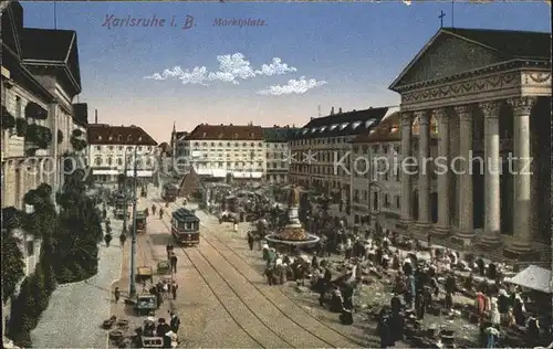 Strassenbahn Karlsruhe Marktplatz Kat. Strassenbahn