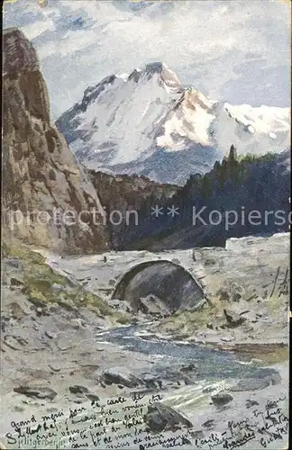 Splitgerber J. jr. Berg Gletscher  Kat. Kuenstlerkarte